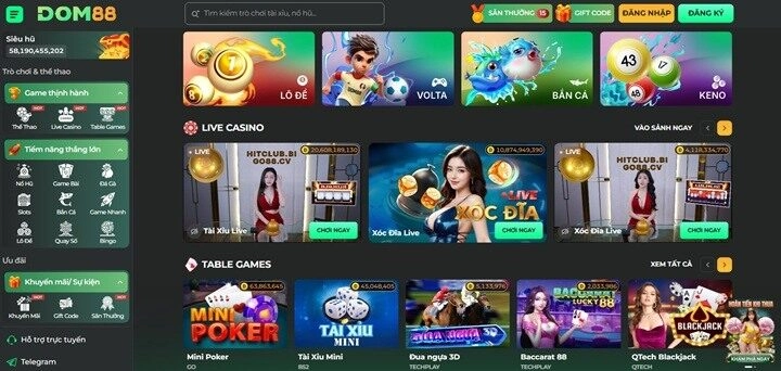 Kho game ‘’ăn khách’’ tại Dom88 có gì?