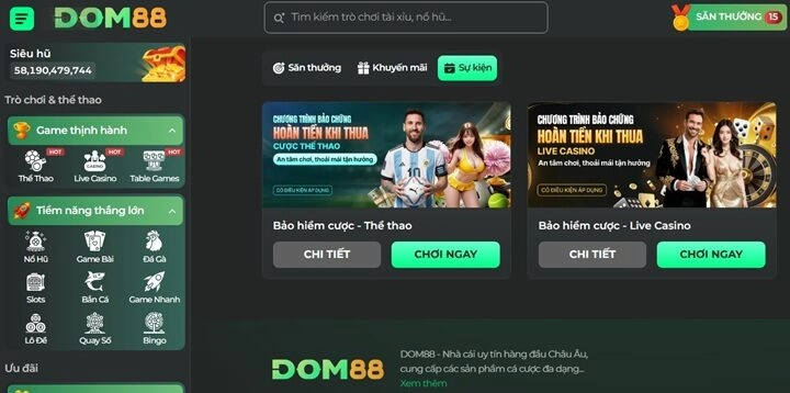 Cơ hội ‘’hốt’’ bạc tỷ Dom88 mang lại cho bet thủ?