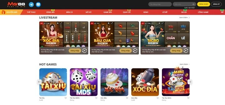Khám phá không gian giải trí đa dạng tại May88