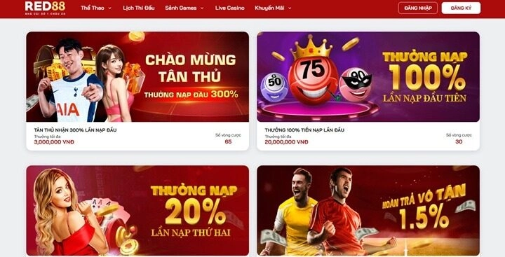 Loạt khuyến mãi Red88 2026 cực hời dành cho bet thủ